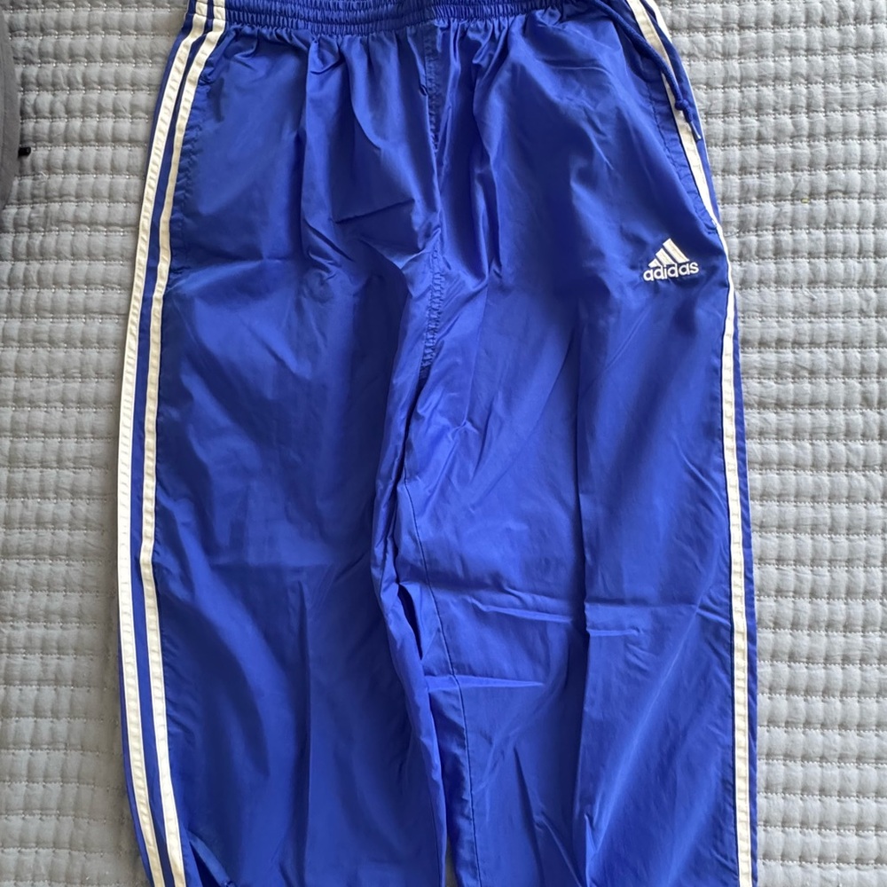 Adidas Royal Blue Joggers with White Stripes